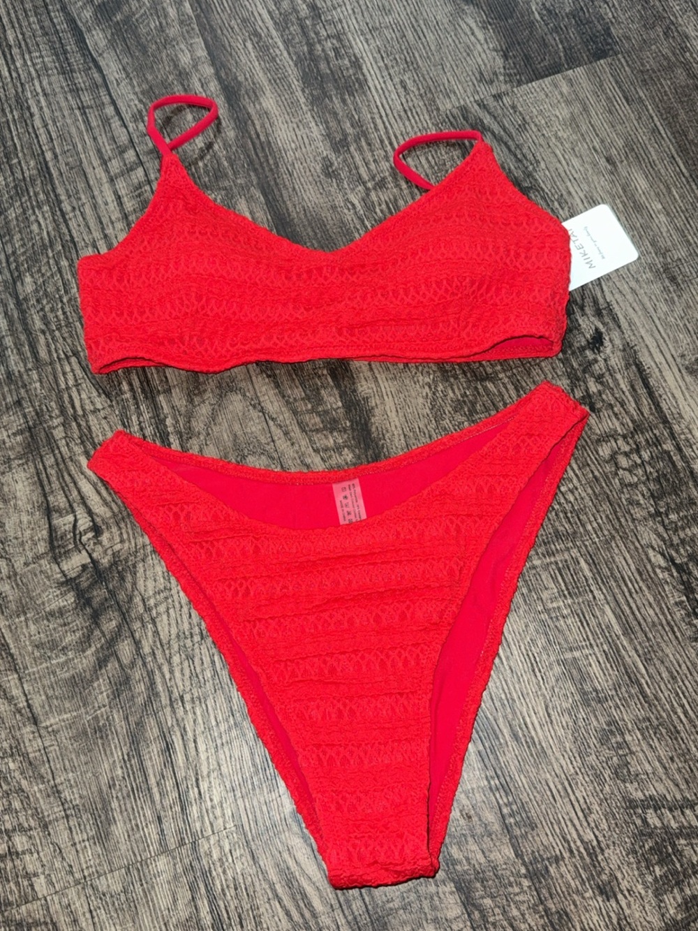 Red Crochet Bikini Set